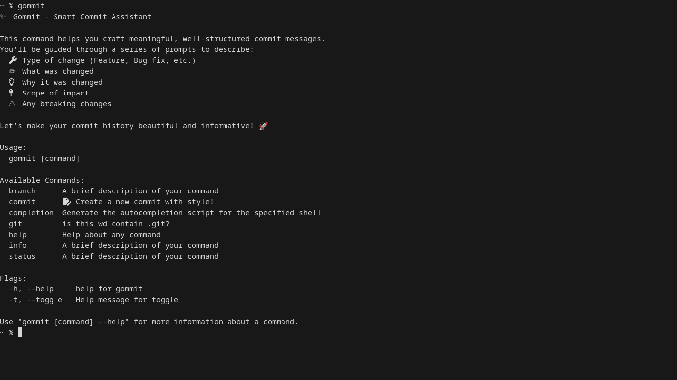 gommit cli application