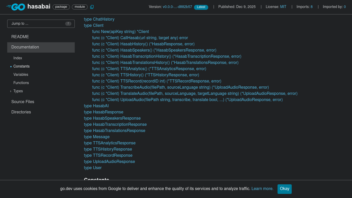 Unofficial Hasab AI Golang SDK