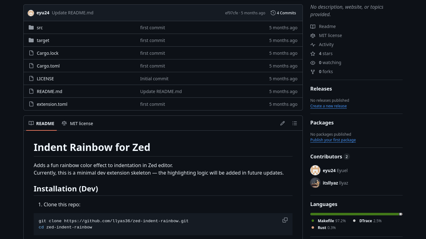 Indent Rainbow for Zed